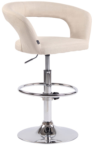 TPFLiving bar stool Jan metal frame in chrome look fabric