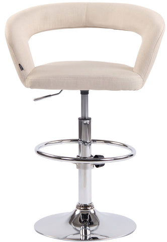 TPFLiving bar stool Jan metal frame in chrome look fabric