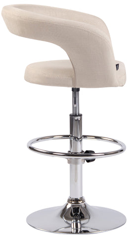 TPFLiving bar stool Jan metal frame in chrome look fabric