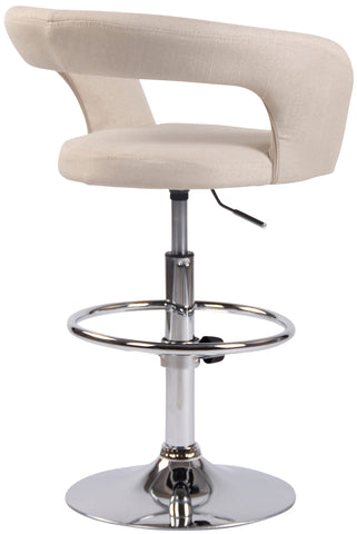 TPFLiving bar stool Jan metal frame in chrome look fabric