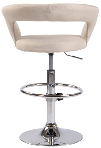 TPFLiving bar stool Jan metal frame in chrome look fabric