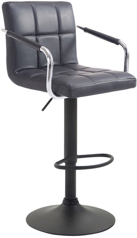 TPFLiving bar stool Luca frame black faux leather