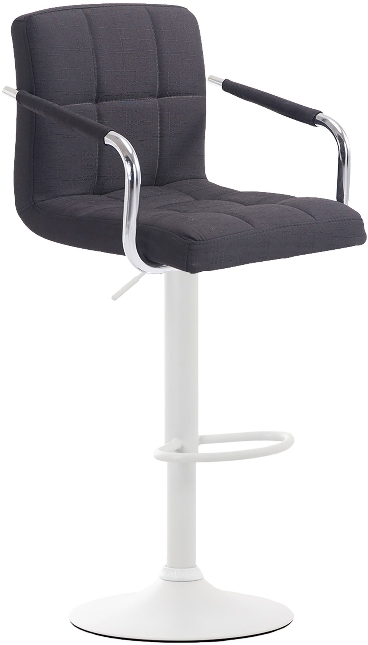 TPFLiving Barhocker Luca Gestell weiß Stoff