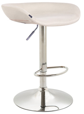 TPFLiving bar stool Anna metal frame in chrome look fabric