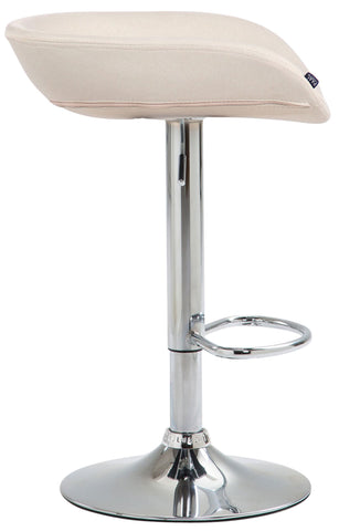 TPFLiving bar stool Anna metal frame in chrome look fabric