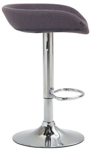TPFLiving bar stool Anna metal frame in chrome look felt