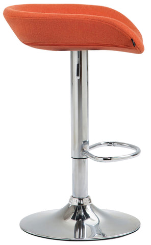 TPFLiving bar stool Anna metal frame in chrome look felt