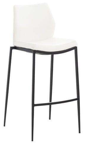 TPFLiving bar stool Matheo frame black faux leather