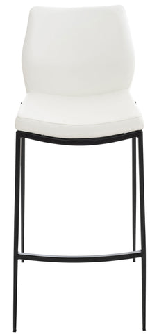 TPFLiving bar stool Matheo frame black faux leather