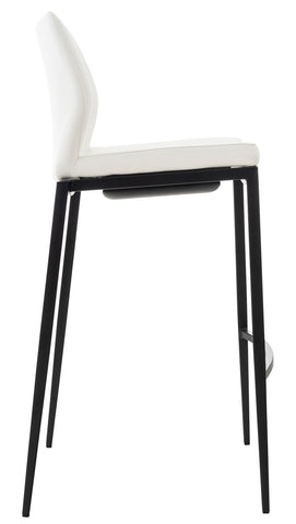 TPFLiving bar stool Matheo frame black faux leather