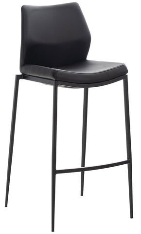 TPFLiving bar stool Matheo frame black faux leather