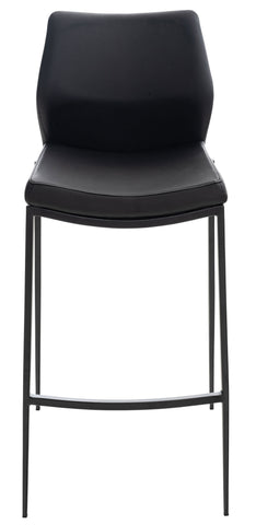 TPFLiving bar stool Matheo frame black faux leather