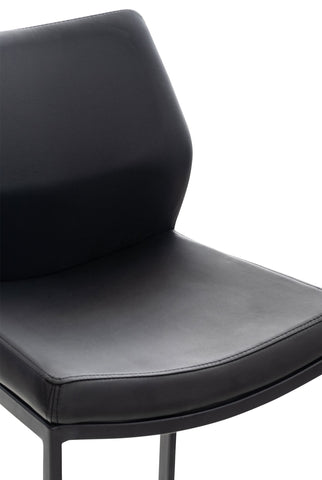 TPFLiving bar stool Matheo frame black faux leather