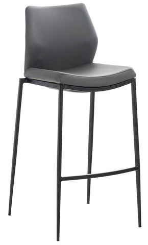 TPFLiving bar stool Matheo frame black faux leather