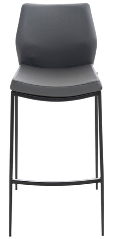 TPFLiving bar stool Matheo frame black faux leather