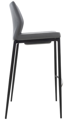 TPFLiving bar stool Matheo frame black faux leather