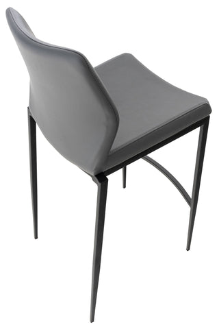 TPFLiving bar stool Matheo frame black faux leather