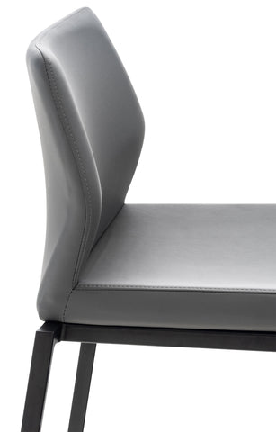 TPFLiving bar stool Matheo frame black faux leather