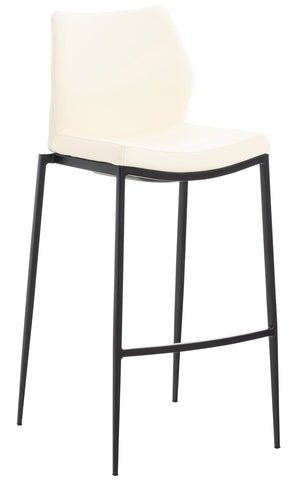 TPFLiving bar stool Matheo frame black faux leather