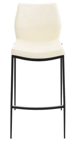 TPFLiving bar stool Matheo frame black faux leather