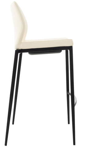 TPFLiving bar stool Matheo frame black faux leather