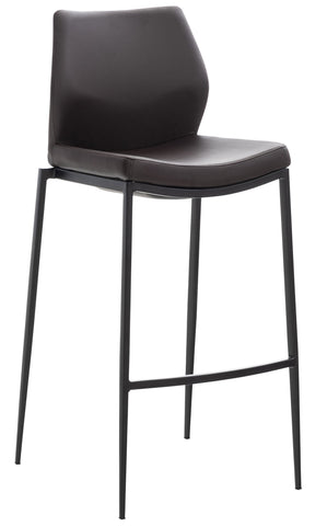 TPFLiving bar stool Matheo frame black faux leather