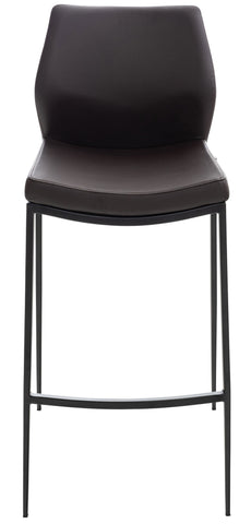 TPFLiving bar stool Matheo frame black faux leather