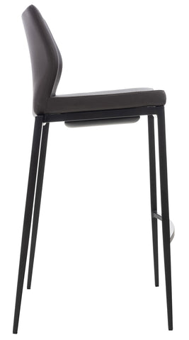 TPFLiving bar stool Matheo frame black faux leather