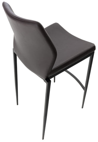 TPFLiving bar stool Matheo frame black faux leather