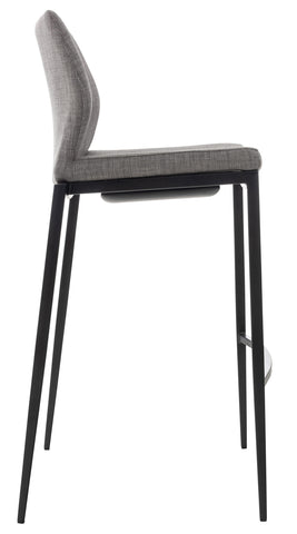 TPFLiving bar stool Matheo frame black fabric