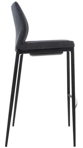 TPFLiving bar stool Matheo frame black fabric