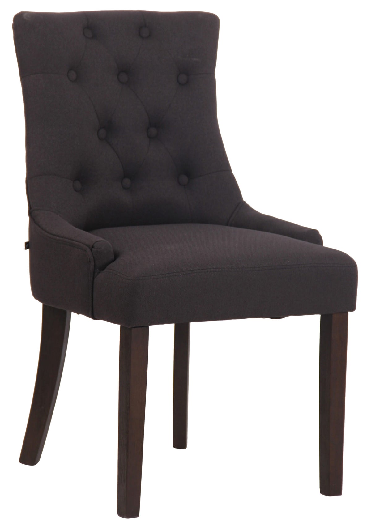 TPFLiving Esszimmerstuhl Iverno Stoff Gestell Kautschukholz antik-dunkel