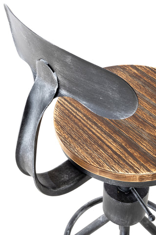 TPFLiving bar stool Hafa wooden seat frame