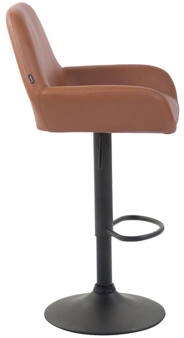 TPFLiving bar stool Bragnum frame black faux leather