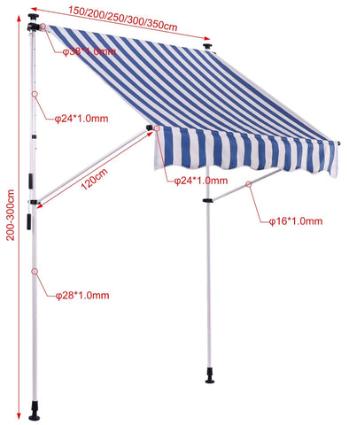 TPFGarden Klemmmarkise Wendy 150x120 cm