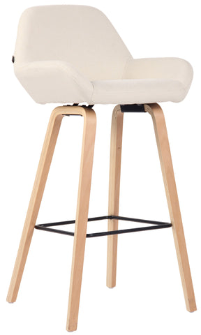 TPFLiving bar stool Newnan 4-foot frame natural (oak) fabric