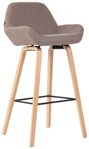 TPFLiving bar stool Newnan 4-foot frame natural (oak) fabric