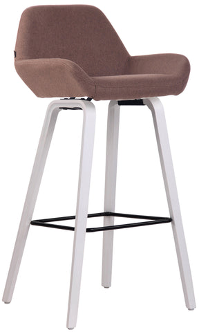 TPFLiving bar stool Newnan 4-foot frame white (oak) fabric