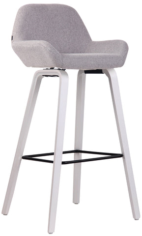 TPFLiving bar stool Newnan 4-foot frame white (oak) fabric