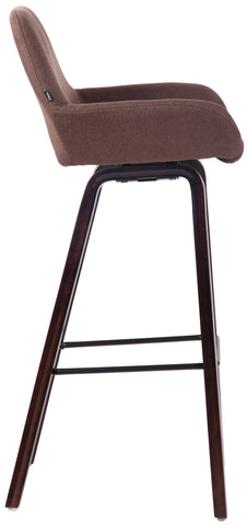 TPFLiving bar stool Newnan 4-foot frame walnut (oak) fabric