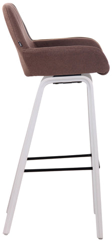 TPFLiving bar stool Newnan 4-foot frame white (oak) fabric
