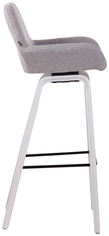 TPFLiving bar stool Newnan 4-foot frame white (oak) fabric