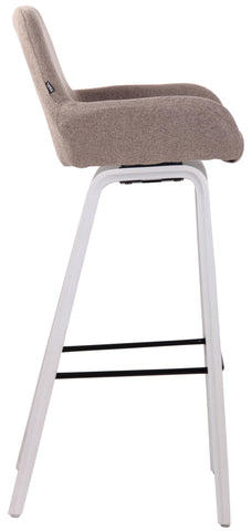 TPFLiving bar stool Newnan 4-foot frame white (oak) fabric