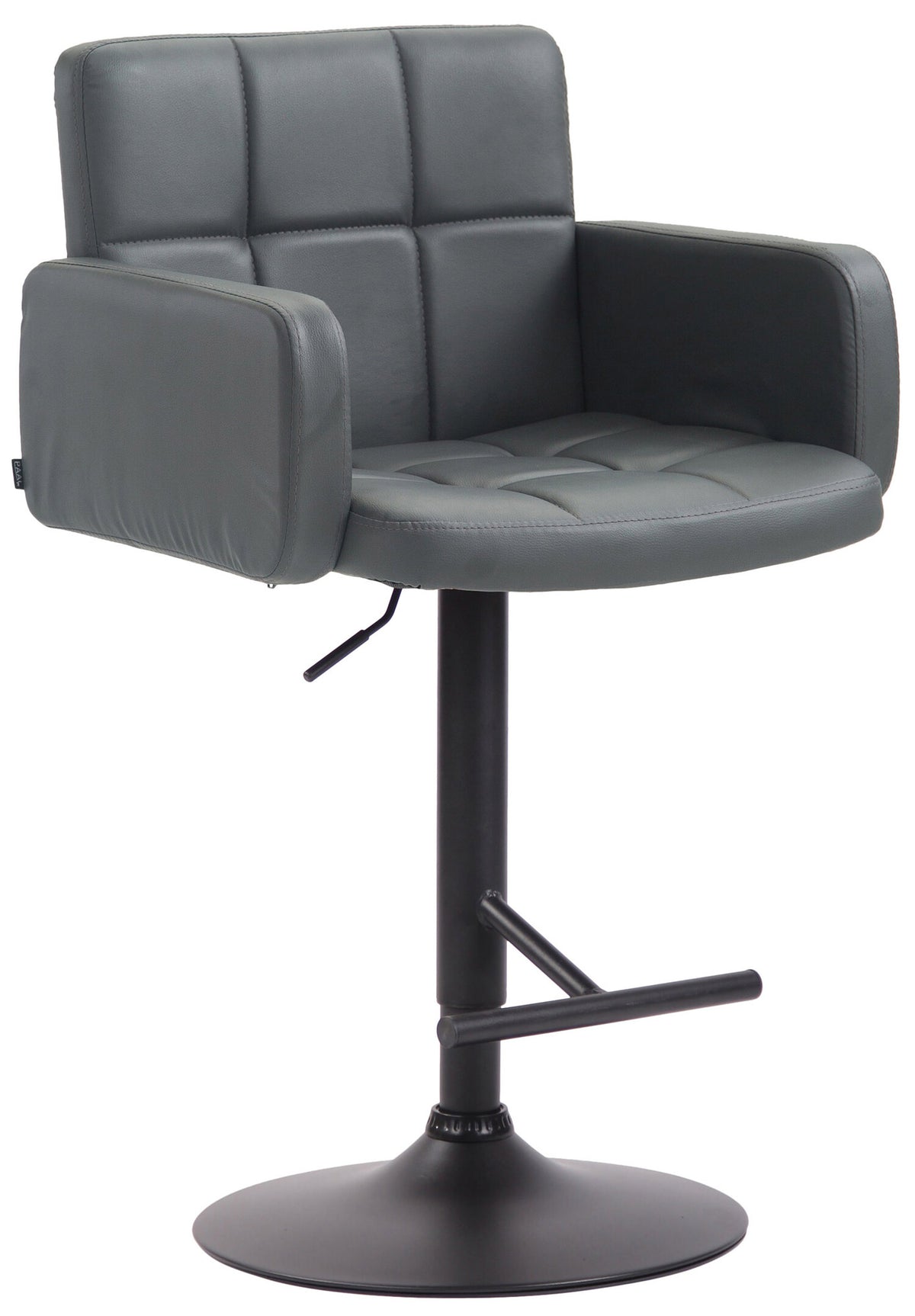 TPFLiving bar stool Lausanne frame black faux leather