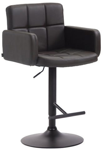 TPFLiving bar stool Lausanne frame black faux leather