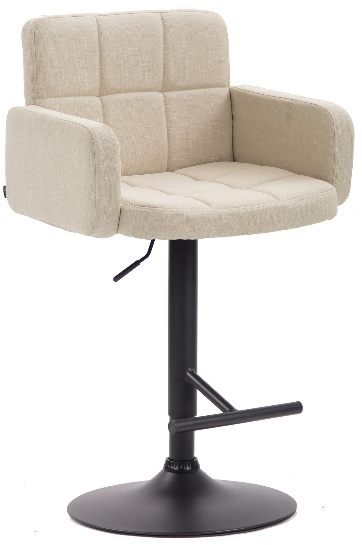 TPFLiving bar stool Lausanne frame black fabric