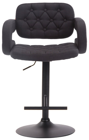 TPFLiving bar stool Dubai frame black fabric