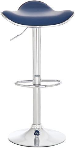 TPFLiving Set of 2 bar stools Shangrila metal frame in chrome look faux leather