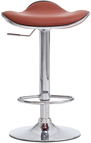 TPFLiving Set of 2 bar stools Shangrila metal frame in chrome look faux leather