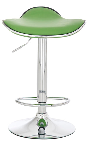 TPFLiving Set of 2 bar stools Shangrila metal frame in chrome look faux leather